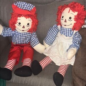 Classic Raggedy Ann and Andy Dolls Set